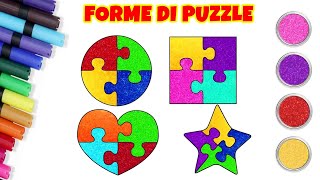 Impariamo come disegnare forme di puzzle | Disegni per bambini | Chiki Arte Italiana