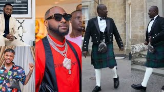 Davido react as Obi Cubana steps out in green Skirt