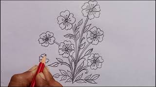 New Flower Drawing / Phool Banane Ka Tarika / Flower Alekhan/ Easy idea