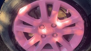 Spraying My Wheels Pink