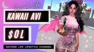 Second Life  l  How to make a KAWAII AVI $0 L  - Ebody curvy  l  Crystal Heart items  l  Sandra8675