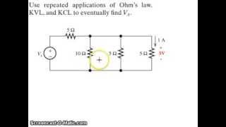 Example: Application of Kirchhoff's Voltage Law (KVL), Current Law (KCL) and Ohm's Law