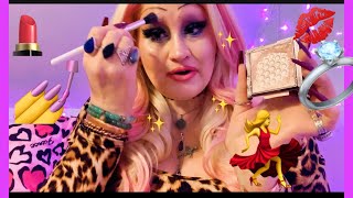 ASMR💕✨DETAILED FESTIVE HOLIDAY ✨GLAM MAKEUP LOOK, RINGS, NAILS ETC