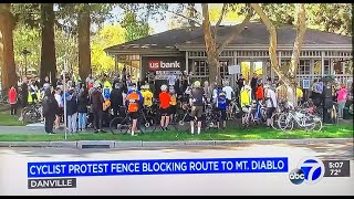 CYCLISTS HOLD PUBLIC RALLY AT US BANK IN DANVILLE, CA