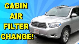 HOW TO CHANGE / REPLACE CABIN AIR FILTER FOR TOYOTA HIGHLANDER