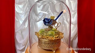 31.Великолепный Крапивник на лесном холмике Blue Wren Etui on Mossy Hillock by Jenny Adin-Christie