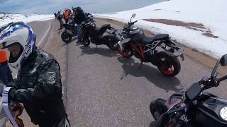 2017 KTM SuperDuke 1290 R riding Pikes Peak Colorado dealer meeting 2017 Top of mountain