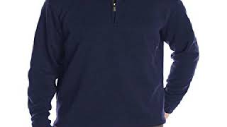 Wrangler Authentics Men   s Sweater Fleece Quarter Zip  Mood Indigo  XL 2019