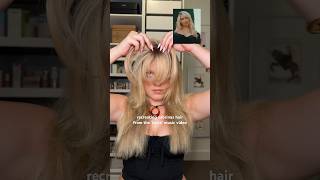 recreating sabrina carpenters hair from ‘taste’ 🔪 #hairhacks #bangs #sabrinacarpenter #pincurls