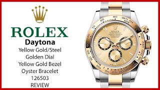 ▶ Rolex Daytona Yellow Gold & Steel Golden Dial 126503 - REVIEW