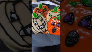 Halloween icing cookies #halloween #pumpkin #shorts