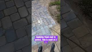 Paver Sealing Flood Coat #pressurewashing #home #diy #entrepreneur #paversealing #pavers #fyp #fypシ