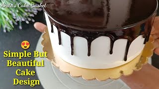 Chocolate cake decoration/Simple but beautiful cake design/Trending chocolate cake design/Chocolate