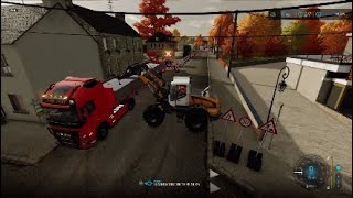 Transporting gravel, machinery & logs/getting ready for gas station project |Public Work |Fs22 |Ps4