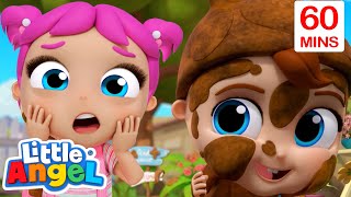 Messy Playtime in the Mud! | Little Angel  | Moonbug Kids - Cartoons & Toys