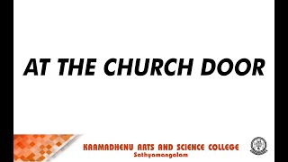 At the church door | M Manopriya  Asst Professor | Department of English