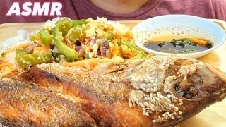 Ginisang Ampalaya at Pritong Maya-Maya (Sautéed Bitter Melon and Fried Snapper) MUKBANG | ASMR