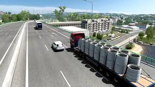 نقل أنابيب خرسانية عبر الحدود من البرتغال إلى إسبانيا في لعبه محاكي الشاحنات ETS2 🚧🚛