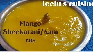 #23 Mango sheekarani/ Aam RAS/ಮಾವಿನ ಹಣ್ಣಿನ ಶೀಕರಣಿ ಕನ್ನಡದಲ್ಲಿ..No cooking/No Fire  challenge.