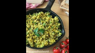 Scrambled sweet corn with green peas