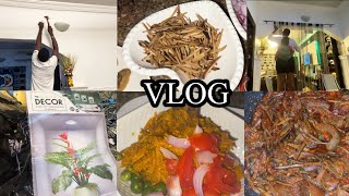 BEAUTIFYING MY SITTING ROOM  WITH AFFORDABLE HOME DECOR || PREPARING UKPAKA SAUCE |WEIGHT LOSS TEA .