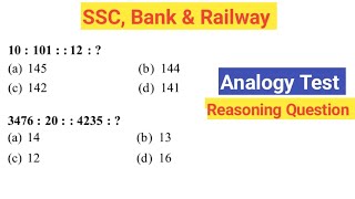 SSC, Bank and Railway Previous Year Question | Reasoning Question | Analogy Test | Part-4