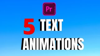 EASY 5 TEXT ANIMATION | Text  Reveal effect | TEXT ANIMATION PREMIERE PRO |  text animation