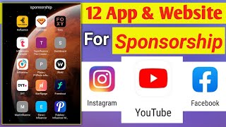 12 Apps And Website For Sponsorship | YouTube Sponsorship | YouTube Earnings |  Earnwithme