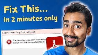 100% Fixed AcroRD32.exe - Entry Point Not Found | Windows 7 | Adobe Acrobat Reader Problem