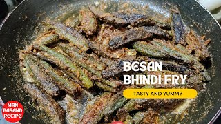 Besan Bhindi Fry I बेसन वाली भिंडी #shorts #youtubeshorts #bhindifry #food #easy #besanbhindi