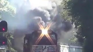 Hardcore exhaust manifold Smoking GE ES44AC Locomotive | Tons of SMOKE |