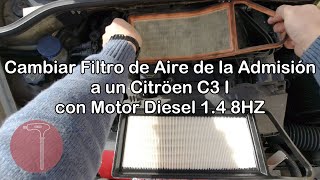 Citroën C3 I, Cambiar el Filtro de Aire, Motor 1,4 8HZ