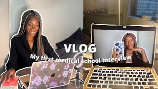 My first med school interview + post grad vlog 👩🏾‍⚕️ ( mock interview, GRWM, med school interviews)