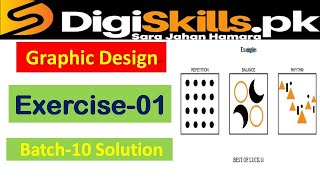 Graphic design exercise 1 batch 10 solution // solved exercise graphic desgin digiskills.pk