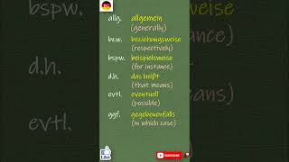 Abbreviations in German one must know | Abkürzungen in deutsch