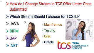 TCS ILP Traning 2022|| Which Stream Should I Choose for ILP|| How to Change Stream in IL P Traning