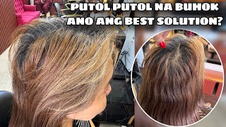 PUTOL PUTOL NA BUHOK DAHIL SA REBOND, ANONG BEST SOLUSYON? (hair color with treatment tutorial)