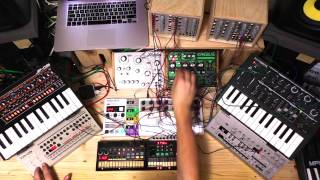 ModularJam - Lost in Loops / Tb03, Tr09, Jp08, Dreadbox, Microbrute, VolcaFM (Riamiwo StudioVlog 23)