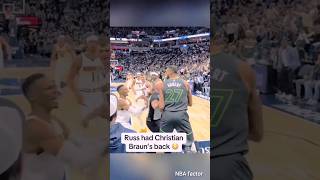 This angle of the altercation between Christian Braun and Rudy Gobert 😳  #shorts #basketball