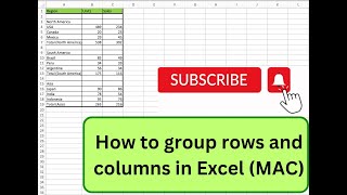 How to group rows and columns in Excel (MAC)