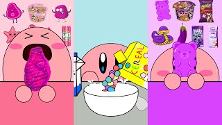 Kirby Animation - Eating Chocolate Cereal, Pink & Purple Food Asmr Mukbang Complete Edition