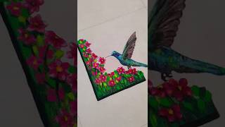 Humming Bird 🐦Rangoli #shorts #trending #art