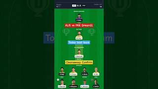 AUS vs PAK Today Dream11 Team Prediction || #shorts #trending