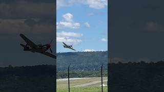 Thom Richard on the low fast banana pass in his P-40 Warhawk during the 2024 WW2 Weekend.