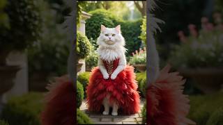 "Elegant Cat in Gown in a Dreamy Garden" #cute #beautiful #shorts