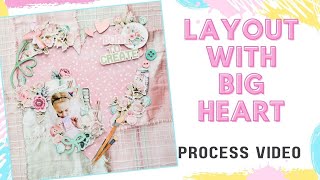 Layout about crafting with heart shaped composition - make it with me!