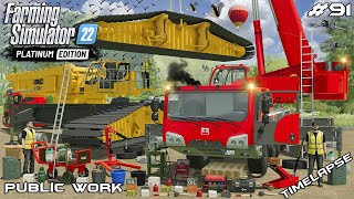 TRANSPORTING GIANT LIEBHERR LR 1600 CRAWLER CRANE | Public Work | Farming Simulator 22 | Episode 91