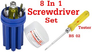 8 in 1 Screwdriver set With Tester.Sparten bs02