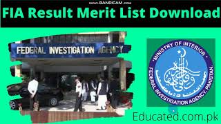 FIA Written Test Result 2022 Merit List