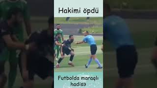 Azərbaycan futbolunda məəttəl qalınası hadisə...Hakimin üzündən öpdü